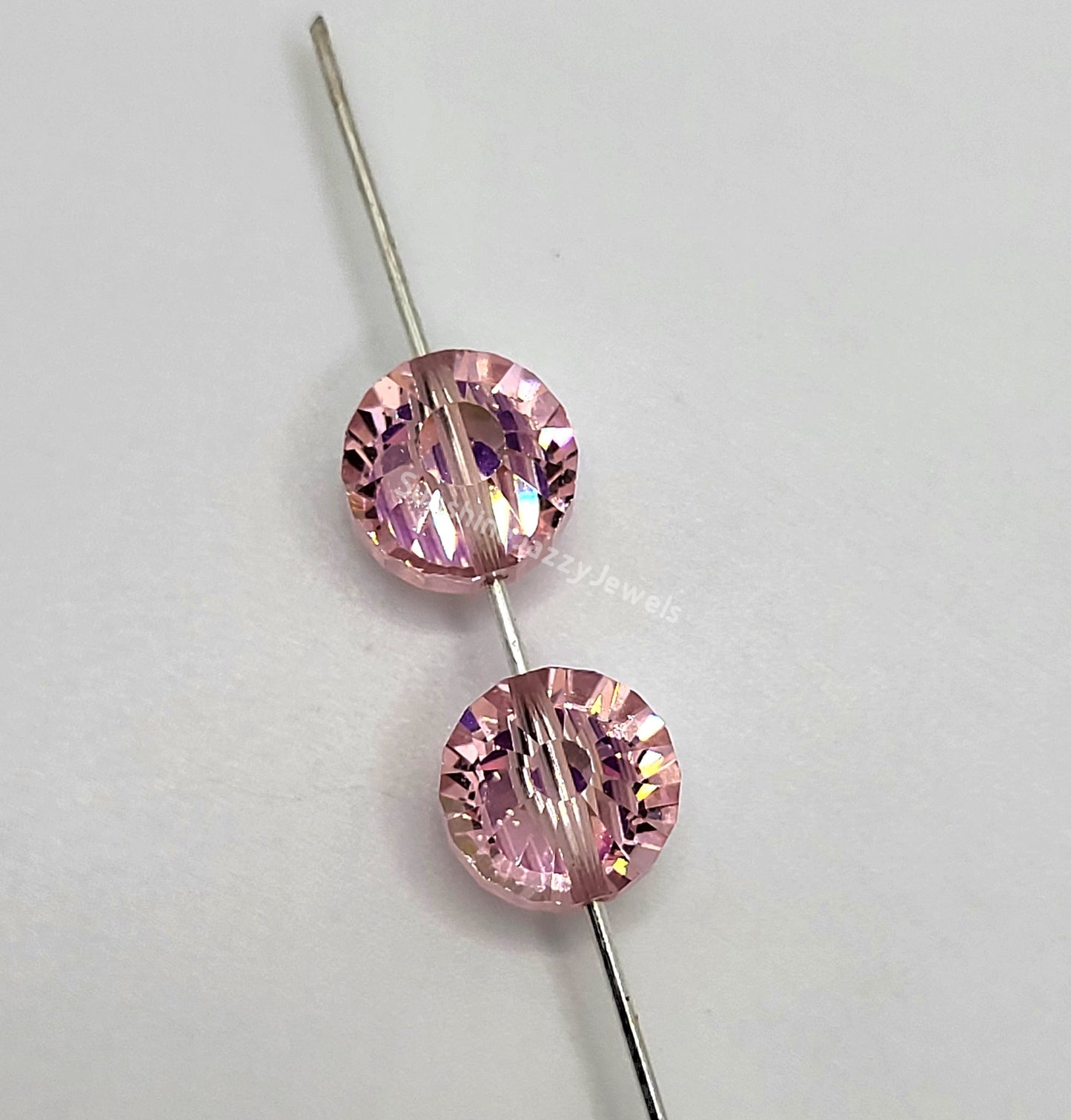 #5101 - Factory Pack Swarovski Crystal Light Rose AB 10mm Tablet Beads; 72pc
