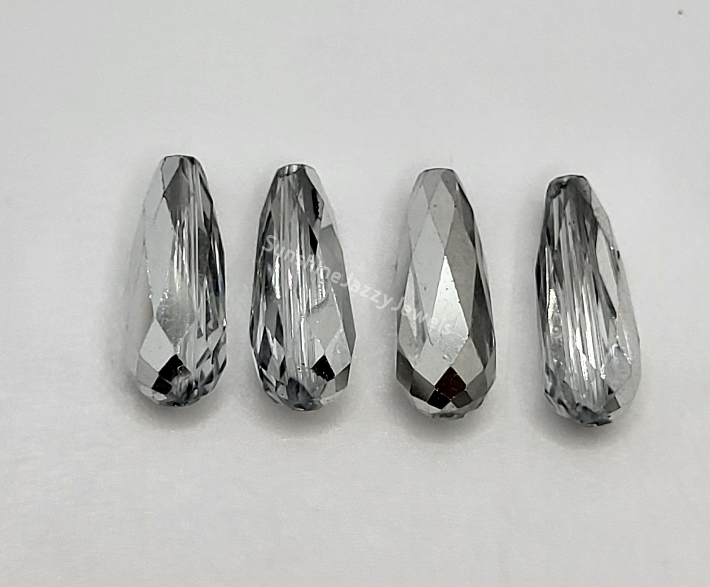 WEB EXCLUSIVE - #5505 - Swarovski Crystal Comet Argent Light CAL Thin Teardrop Beads