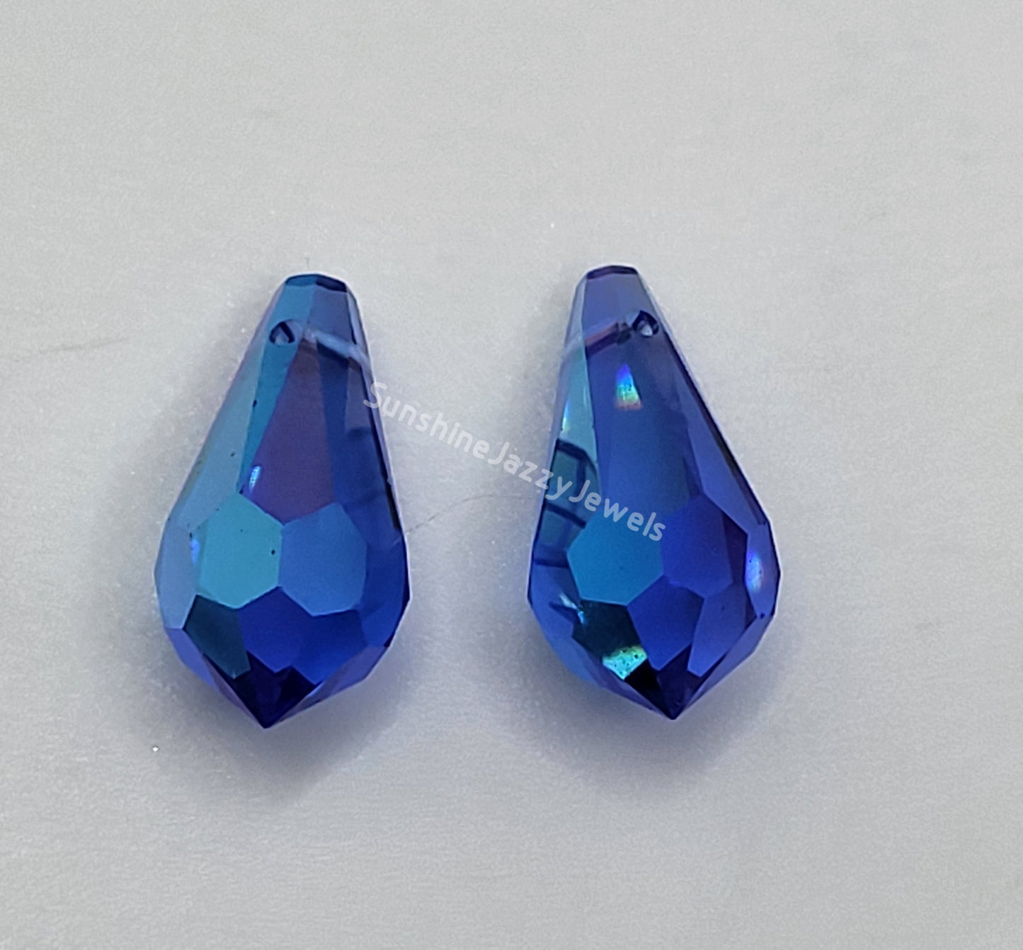 WEB EXCLUSIVE - #6000 - Swarovski Crystal Sapphire AB 15x7.5mm Teardrop Pendants