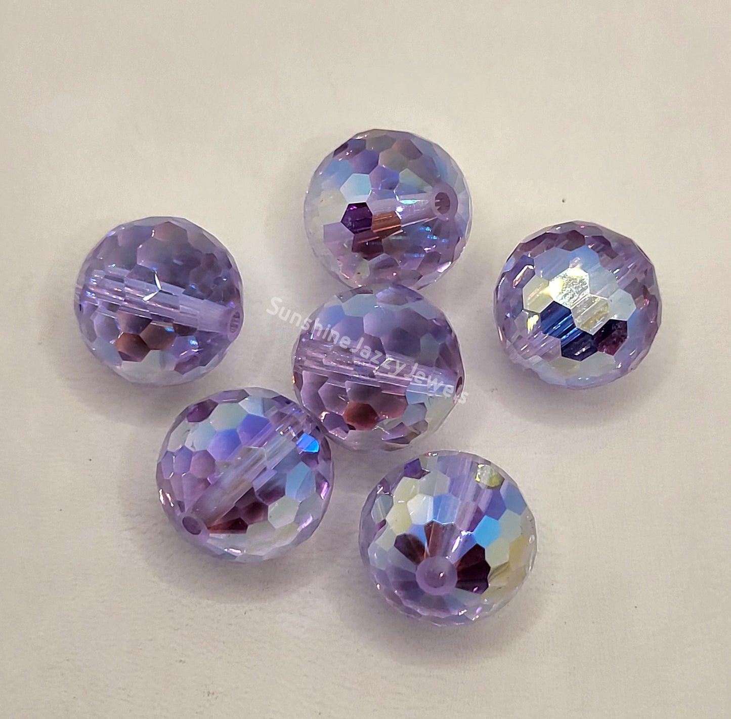 #5003 - 6pc Swarovski Crystal Alexandrite AB 12mm Disco Ball Beads; LAST ONE