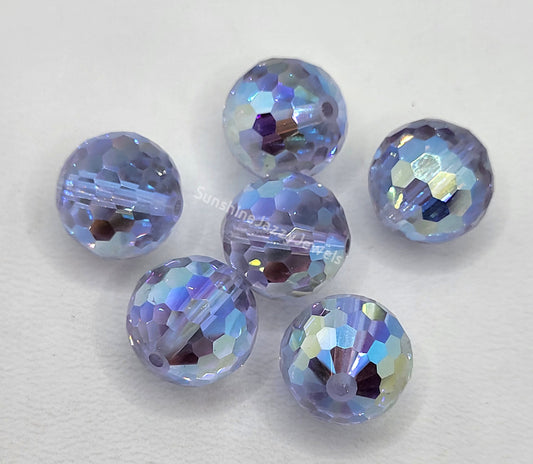 #5003 - 6pc Swarovski Crystal Alexandrite AB 12mm Disco Ball Beads; LAST ONE