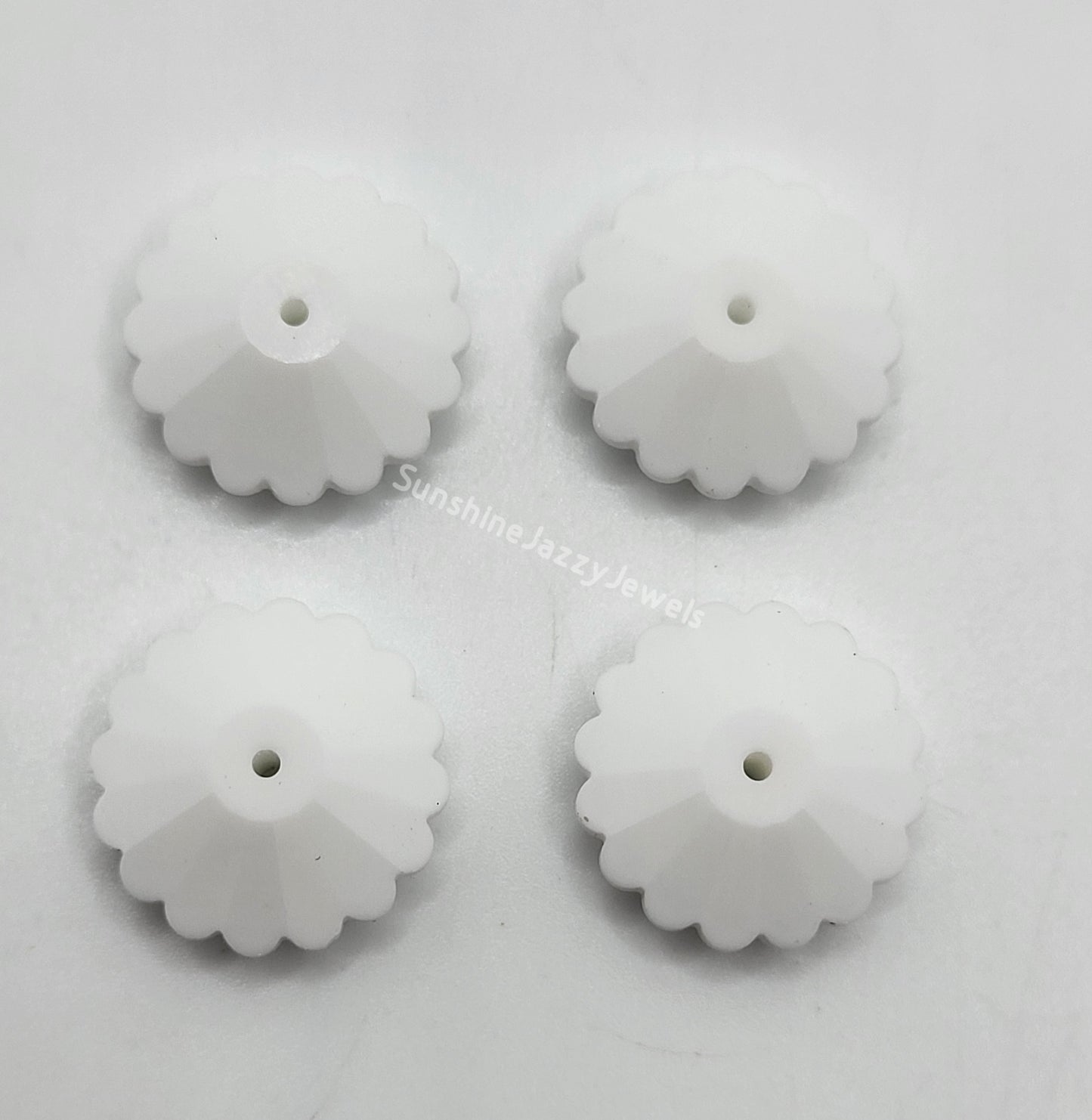 WEB EXCLUSIVE - #3701 - 4pc Swarovski Crystal Chalk White 16mm Margarita Beads; Sew on Buttons