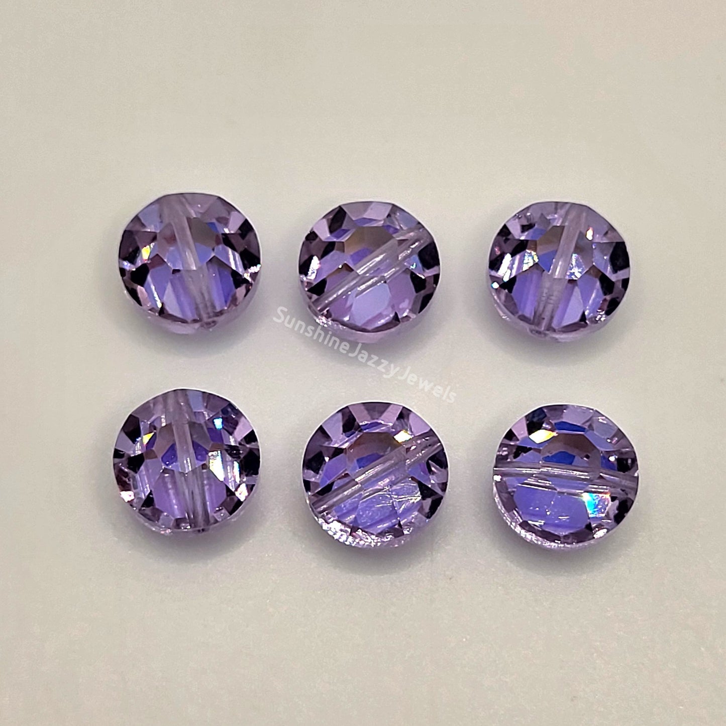 WEB EXCLUSIVE - #5100 - 6pc Swarovski Crystal Alexandrite AB 10mm Lentil Beads