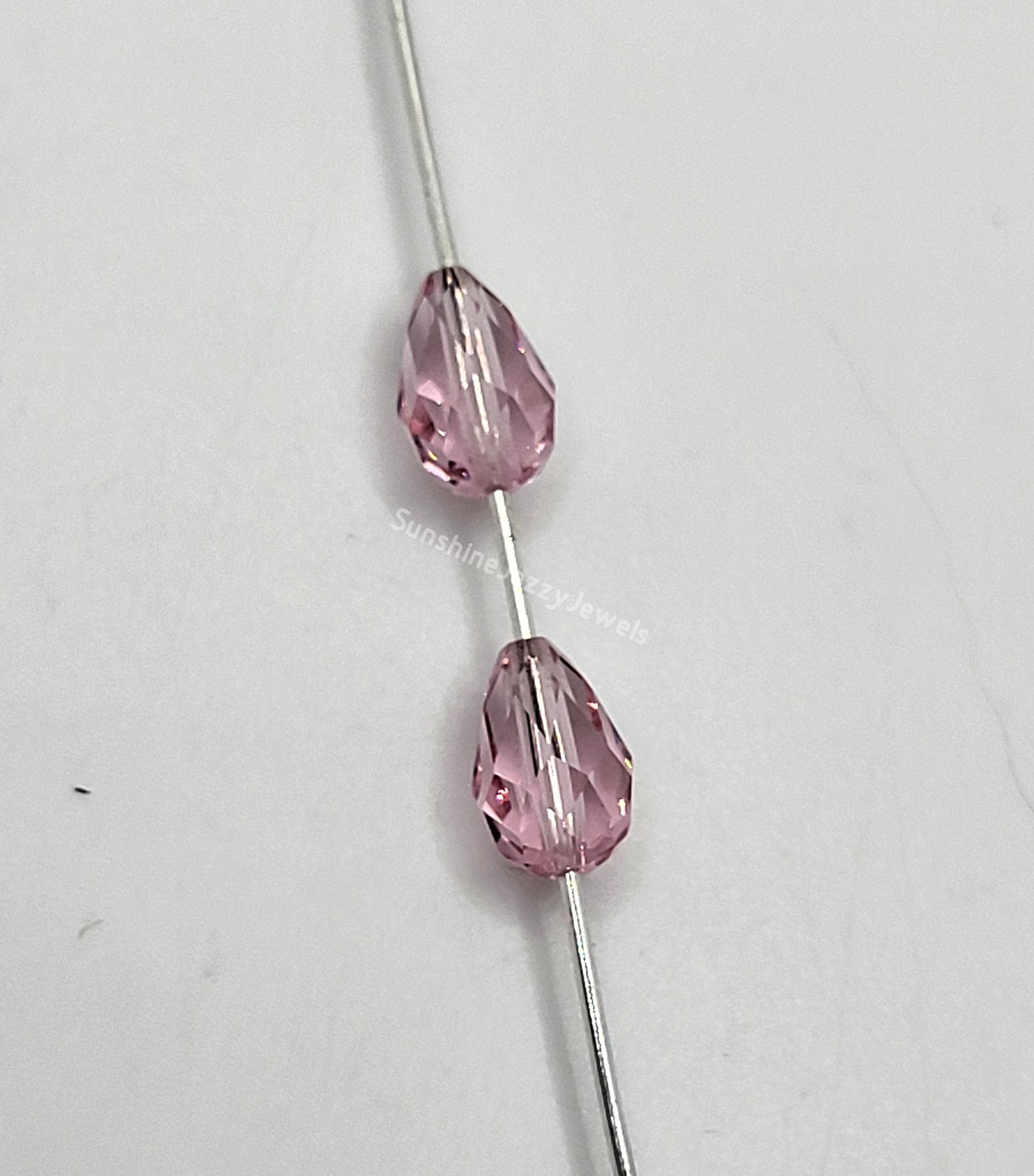 WEB EXCLUSIVE - #5500 - 6pc Swarovski Crystal Light Rose 9x6mm Teardrop Beads
