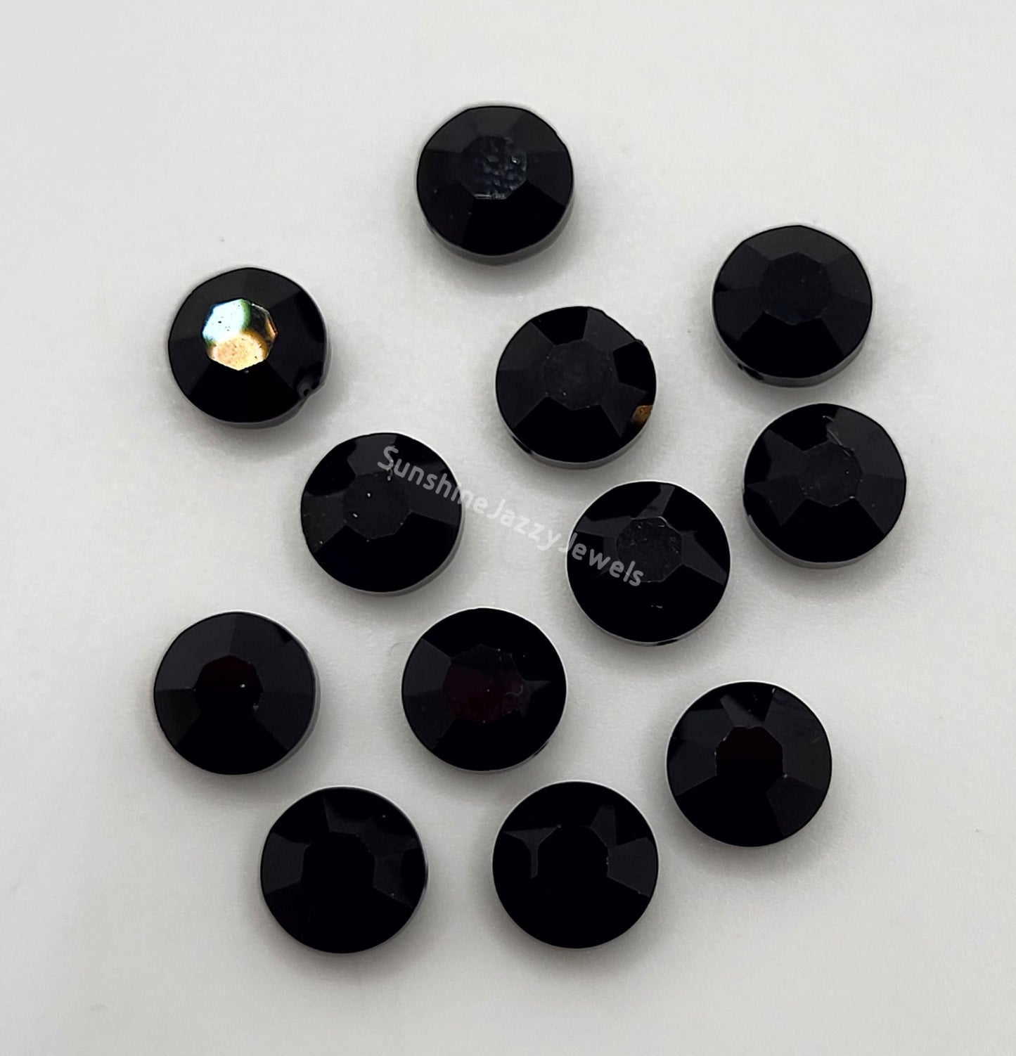 WEB EXCLUSIVE - #5100 - 12pc Swarovski Crystal Jet 7mm Lentil Beads