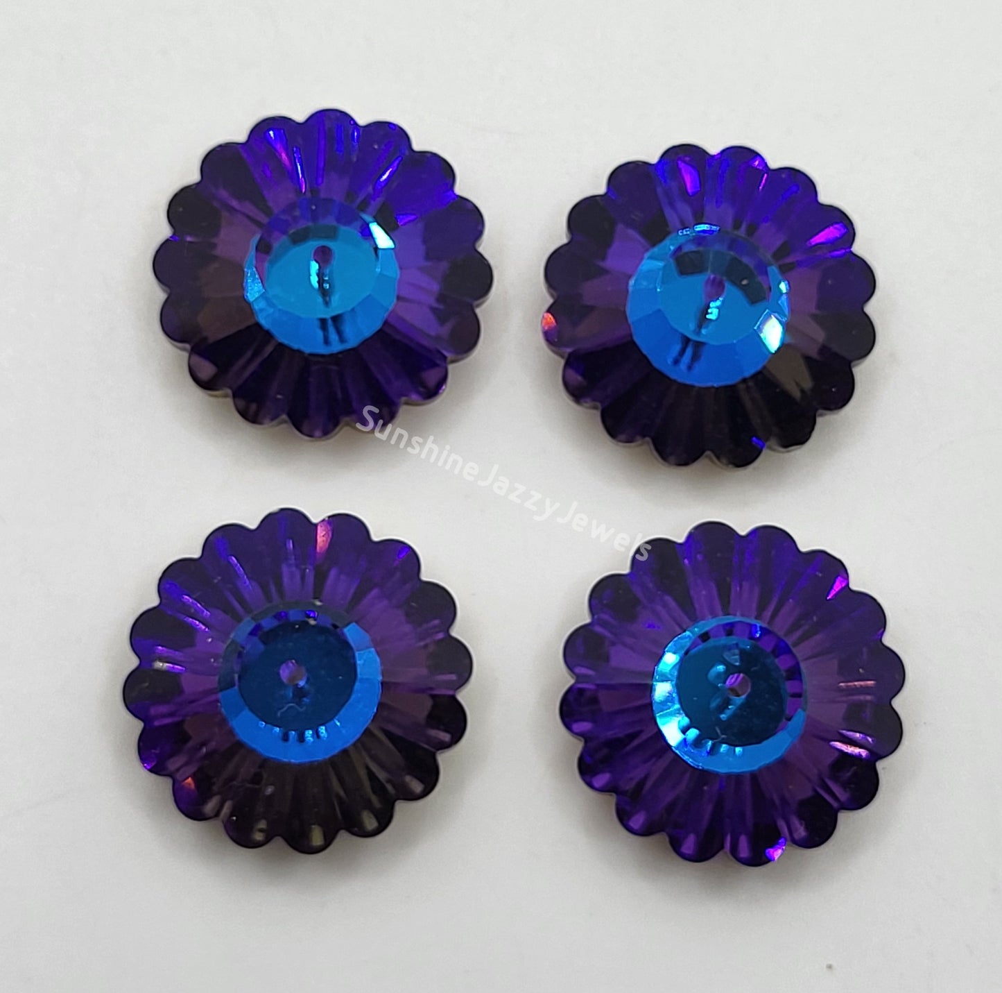 #3701 - 4pc Swarovski Crystal Heliotrope 20mm Margarita Beads; Sew on Buttons; LAST ONE