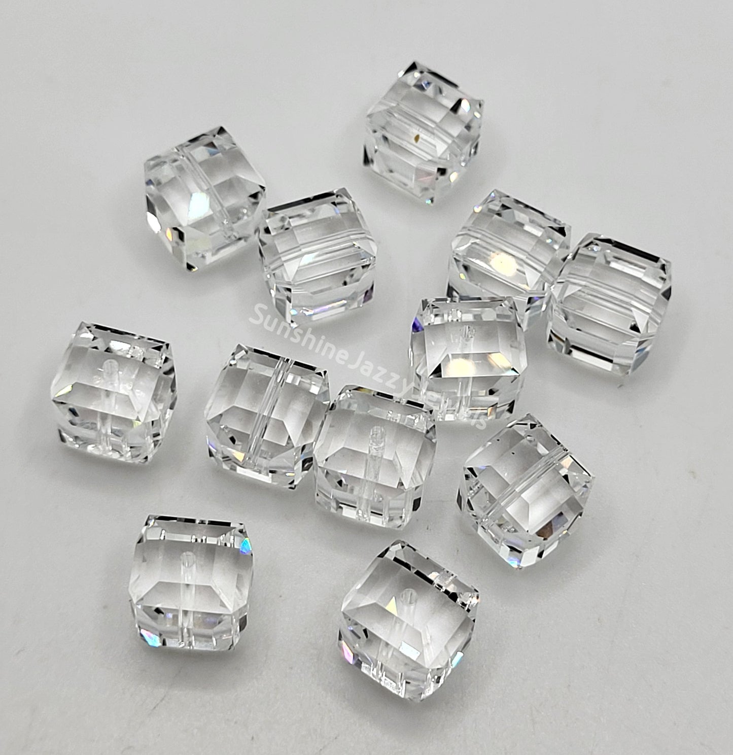 #5601 - Swarovski Crystal Clear Cube Beads; 6 Sizes!