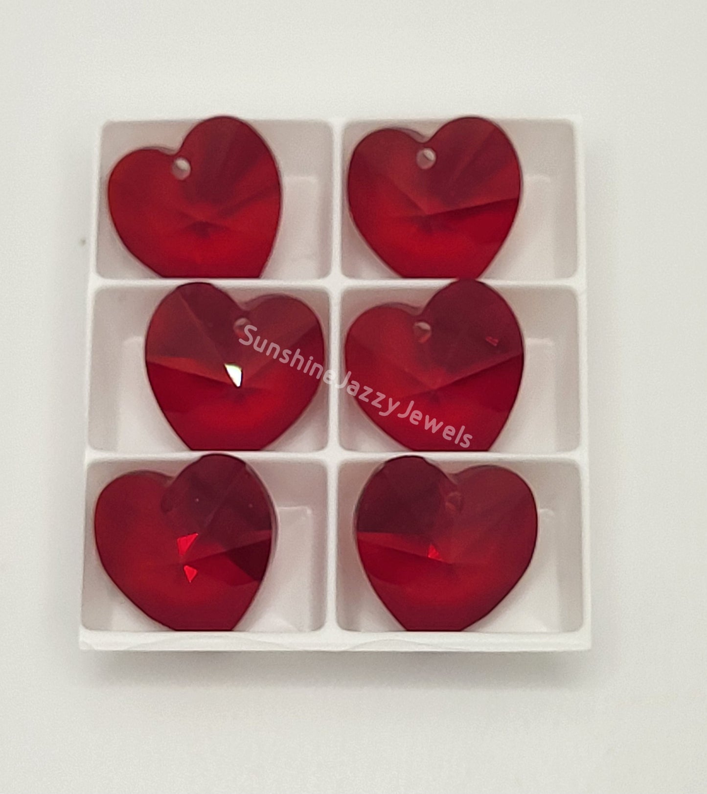 AMAZING DEAL! 6-pack Swarovski Crystal Siam 14mm Heart 6202 Pendants