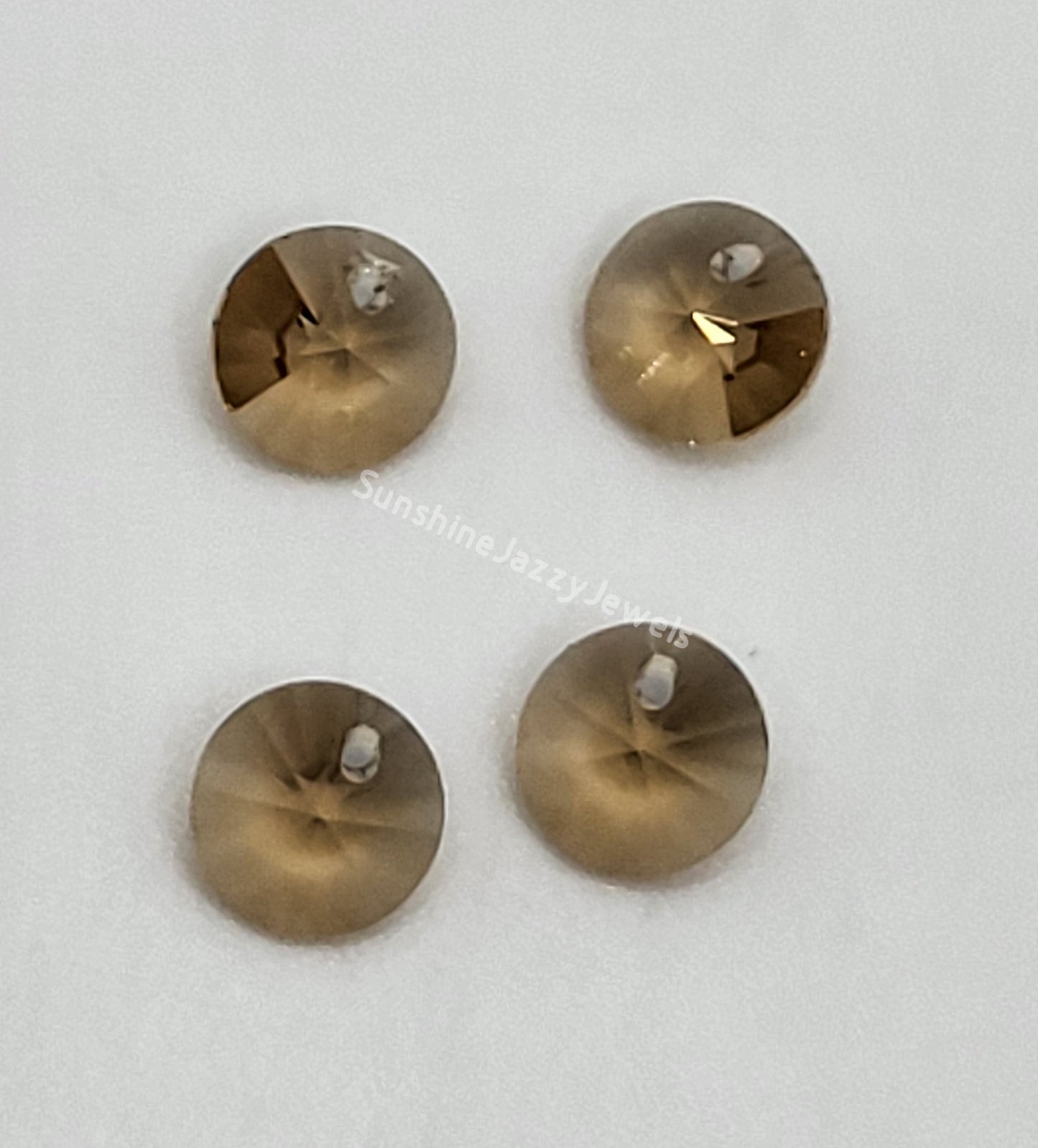 #6200 - 4pc Swarovski Crystal Light Colorado Topaz 6mm Rivoli Pendants; LAST ONE