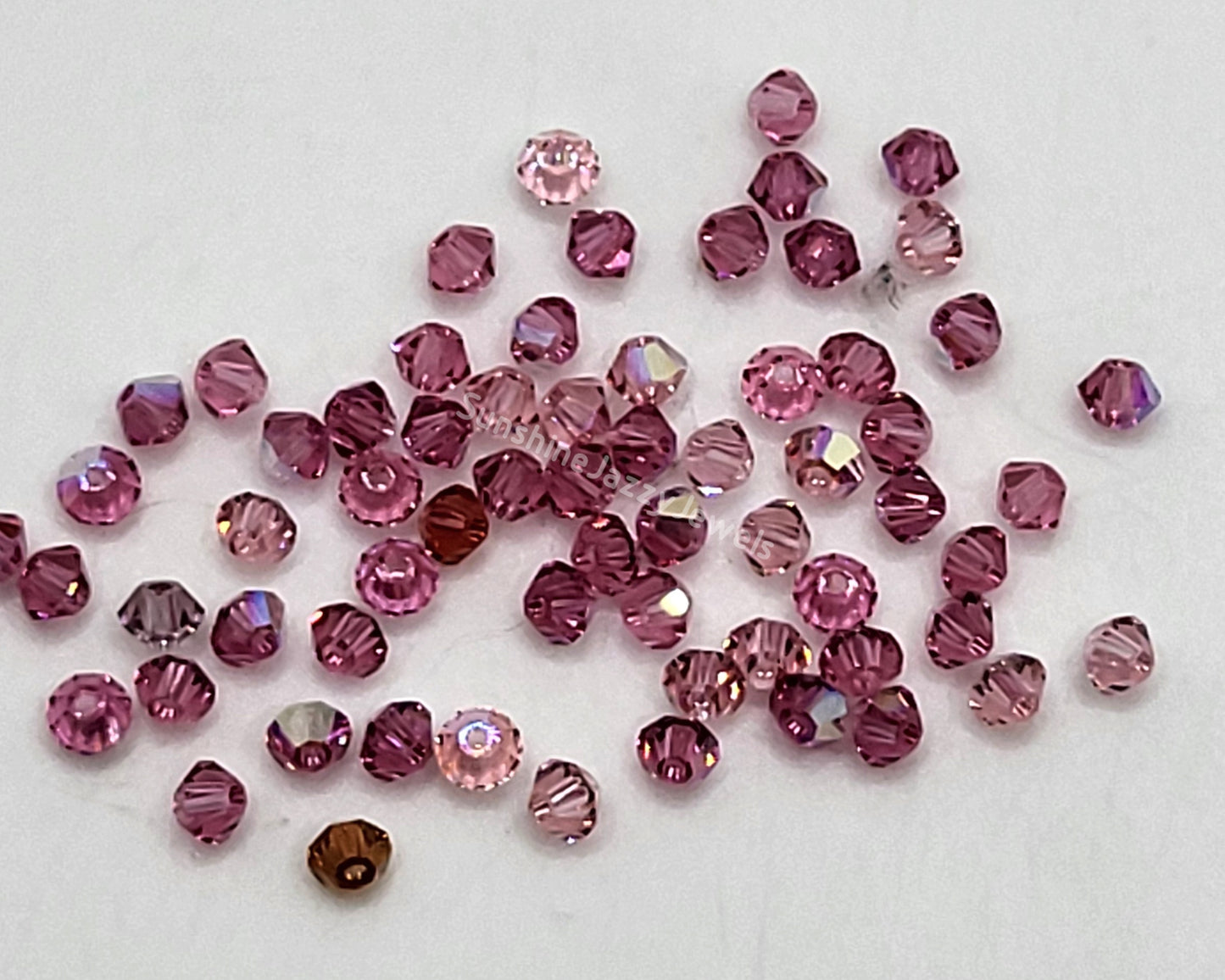 CLEARANCE MIX! 65pc Swarovski Crystal Shades of Pink 3mm Bicone Beads