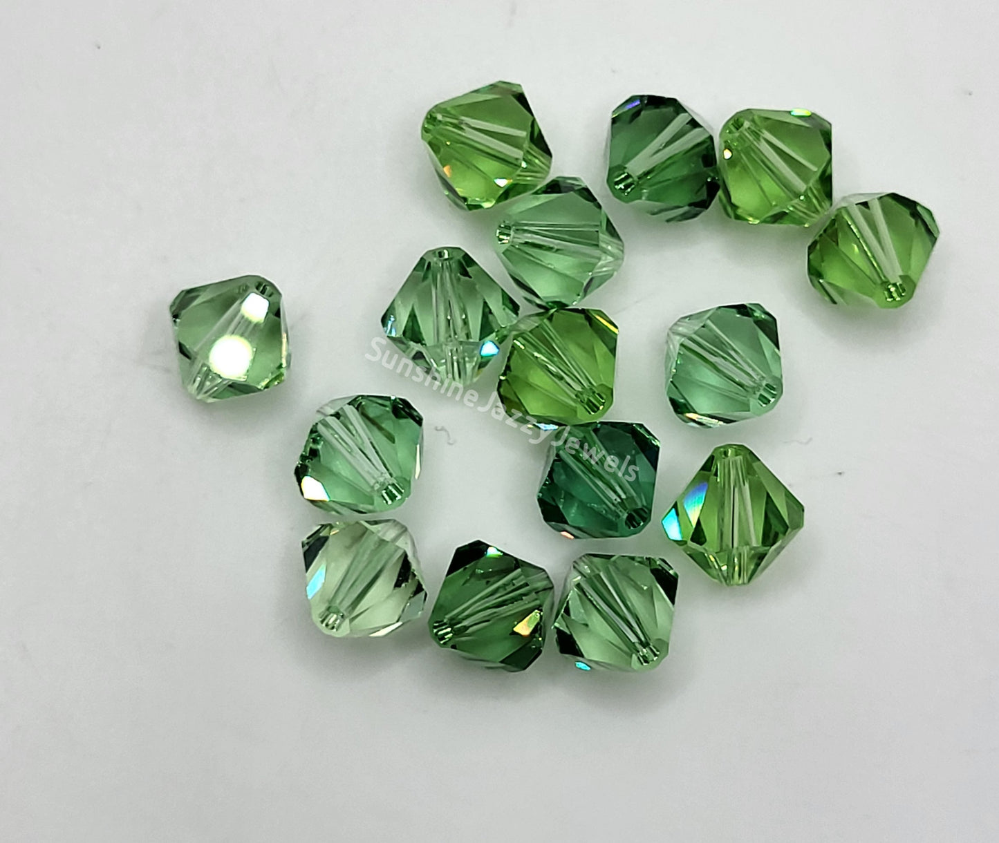 CLEARANCE MIX! 15pc Swarovski Crystal Shades of Light Green 8mm Bicone Beads