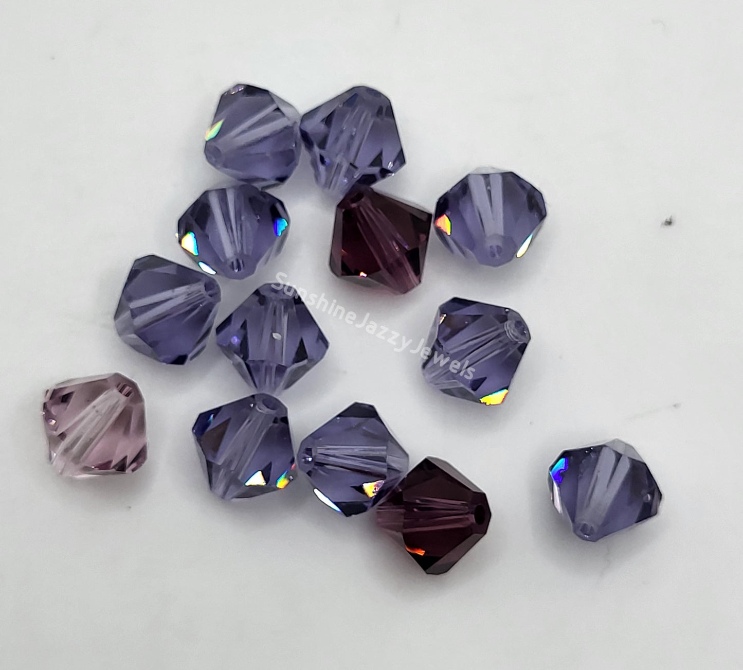 CLEARANCE MIX! 13pc Swarovski Crystal Shades of Purple 8mm Bicone Beads