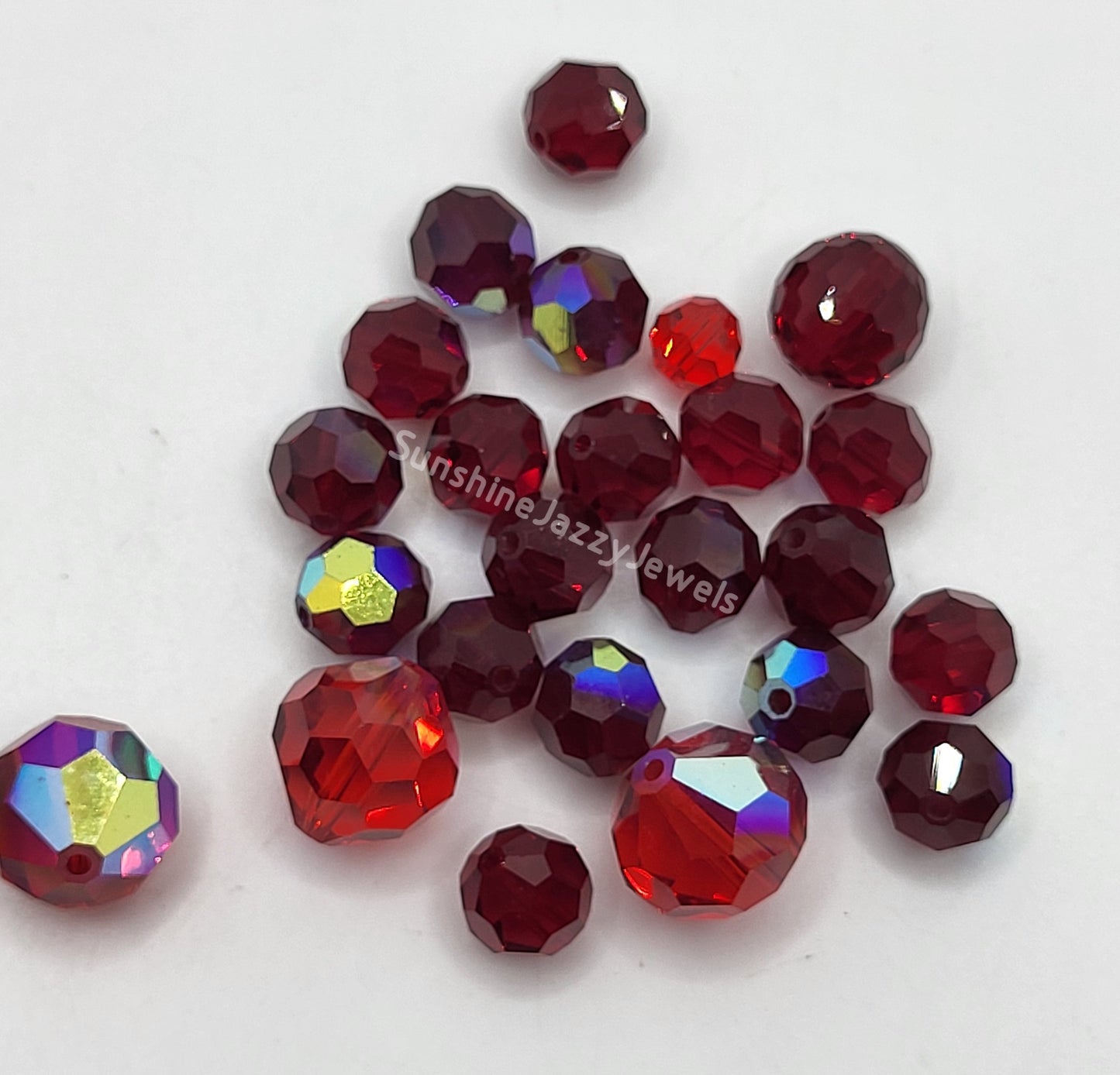 CLEARANCE MIX! 24pc Swarovski Crystal Shades of Red 6-10mm Round 5000 Beads