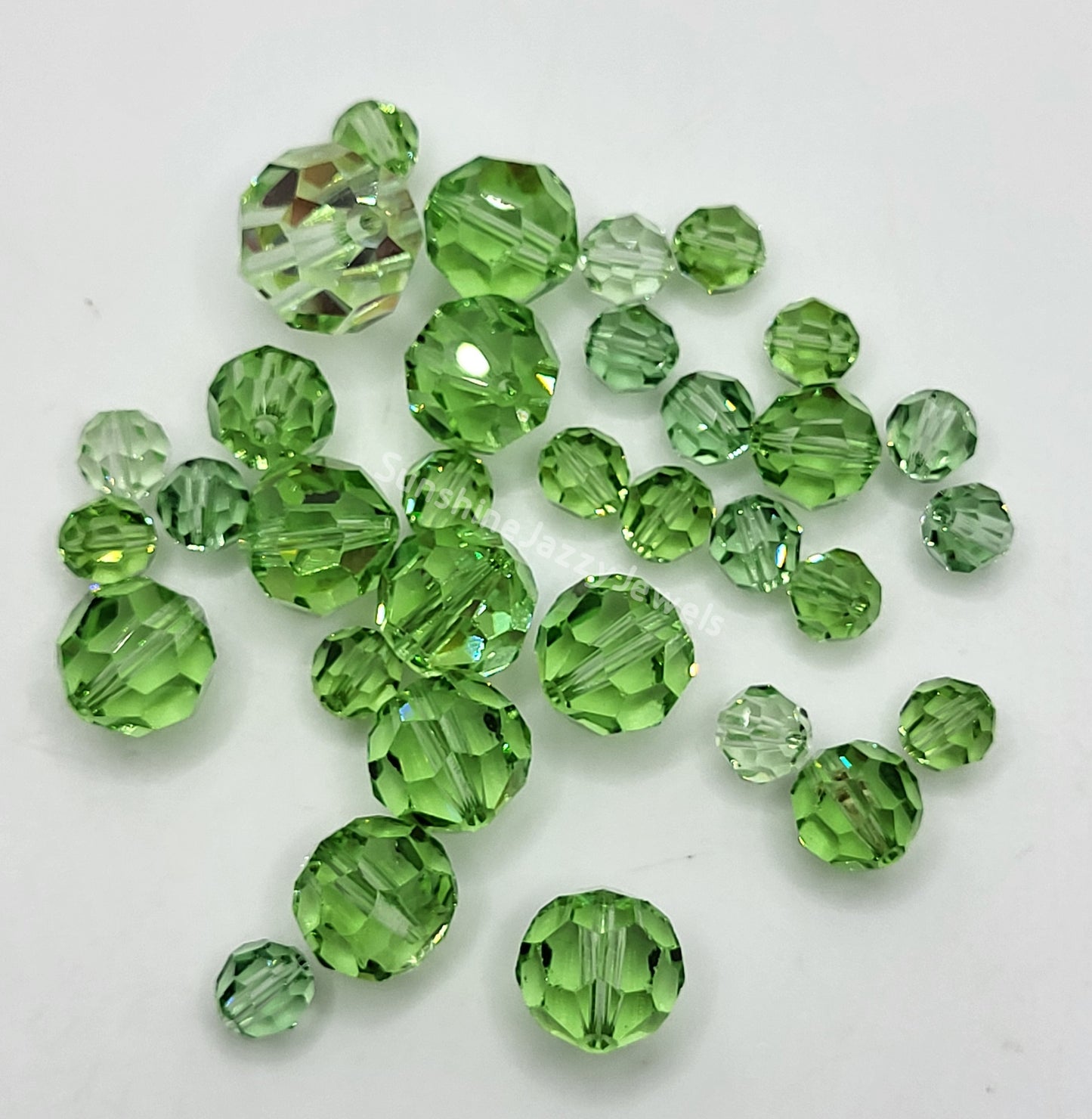 CLEARANCE MIX! 33pc Swarovski Crystal Shades of Light Green 6-10mm Round 5000 Beads