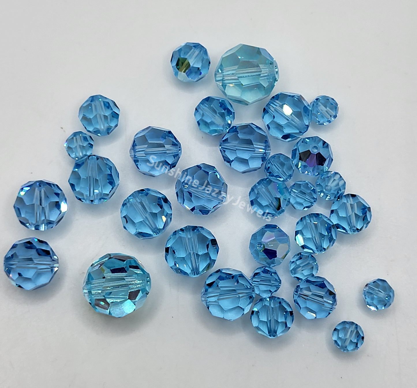 CLEARANCE MIX! 29pc Swarovski Crystal Shades of Aqua 6-10mm Round 5000 Beads