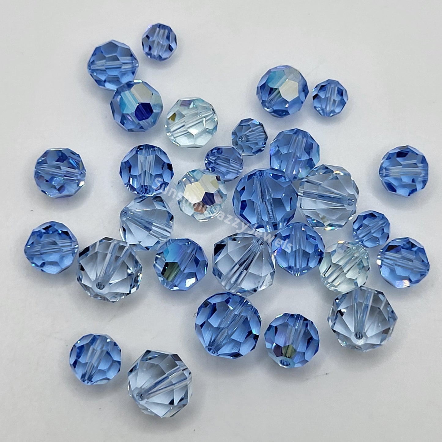 CLEARANCE MIX! 29pc Swarovski Crystal Shades of Light Blue 6-9mm Round 5000 Beads