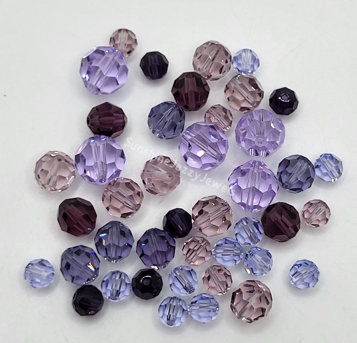 CLEARANCE MIX! 42pc Swarovski Crystal Shades of Purple 6-10mm Round 5000 Beads