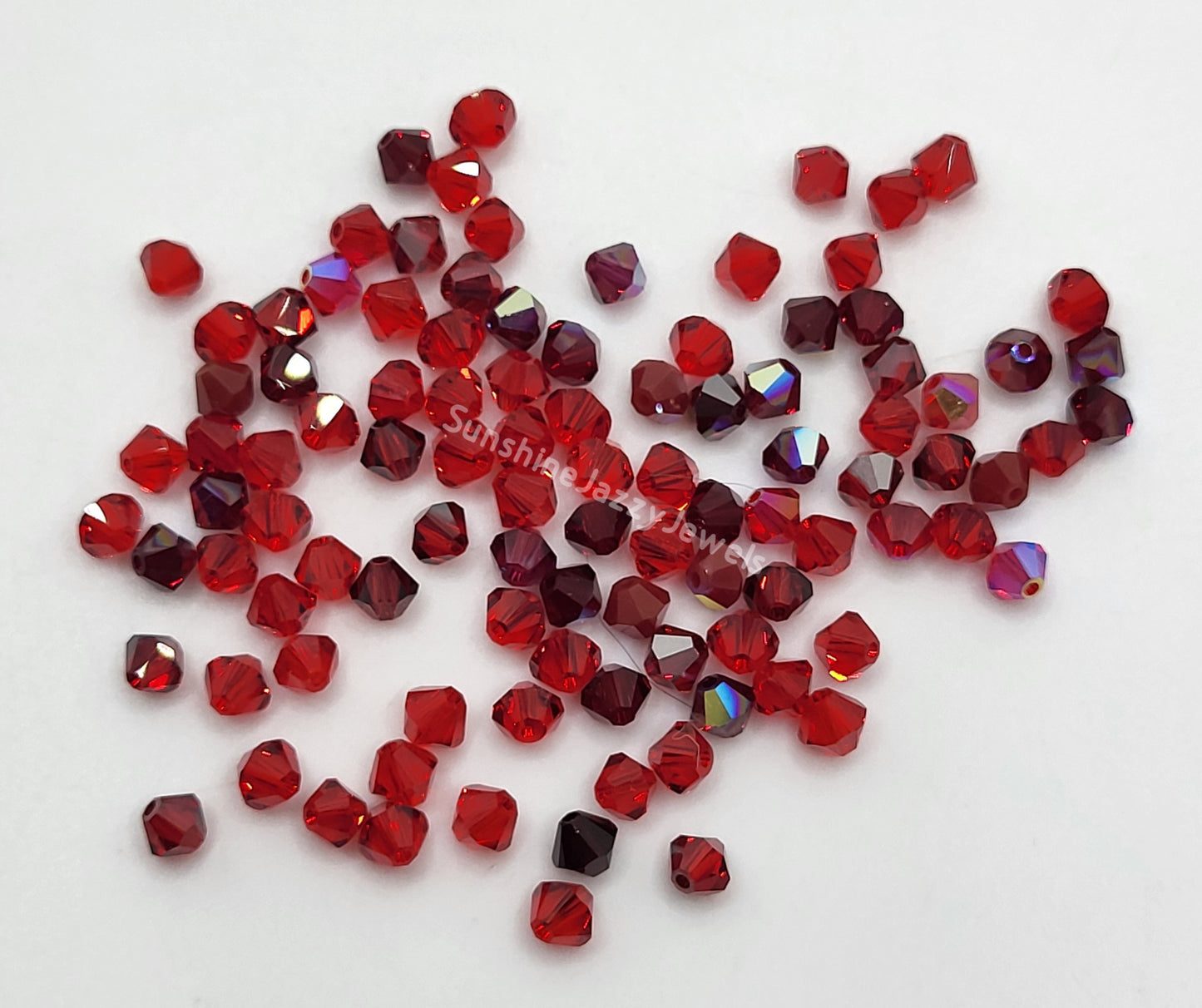 CLEARANCE MIX! 102pc Swarovski Crystal Shades of Red 4mm Bicone Beads