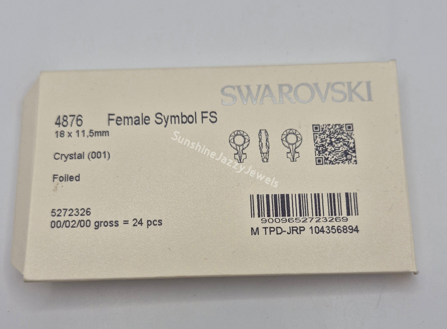 #4876 - Swarovski Crystal Female Symbol Fancy Stone; 2pc per pack