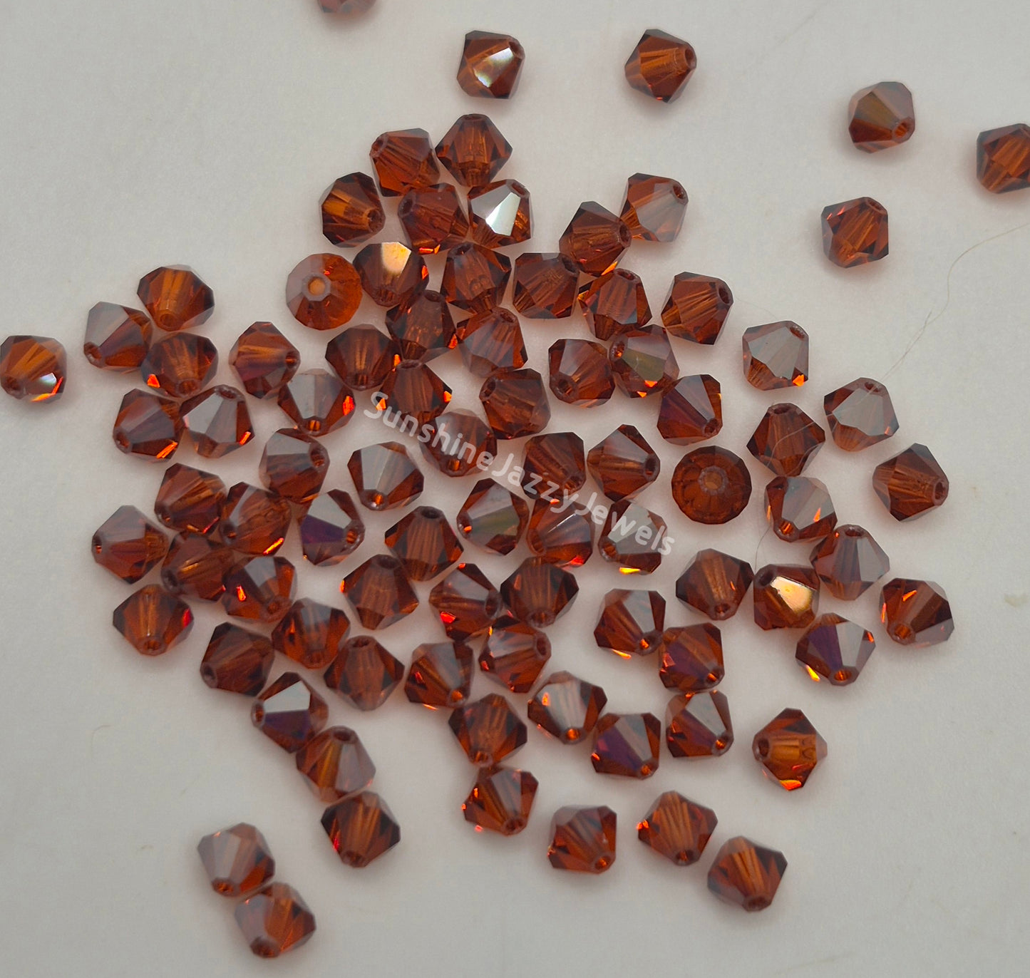 #5328 - Swarovski Crystal 4mm Bicone Beads - Satin Effect; 24pc per pack