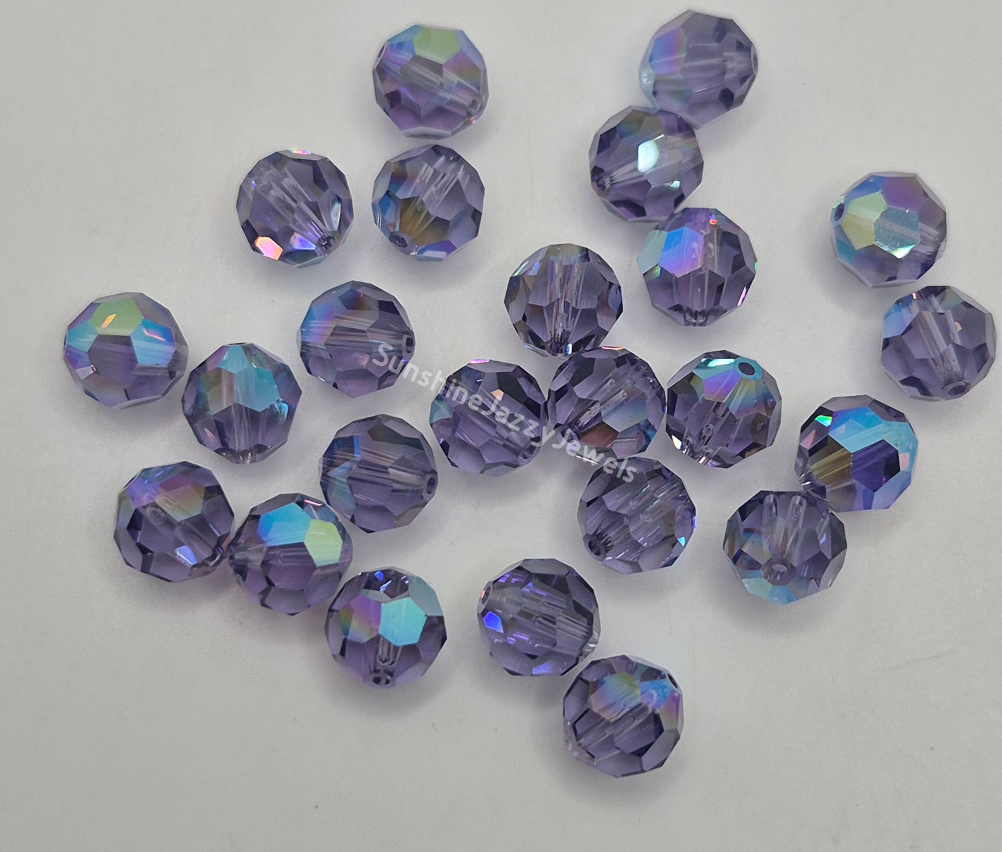 #5000 - Swarovski Crystal 8mm Round Beads w/ AB Finish; 6pc per pack