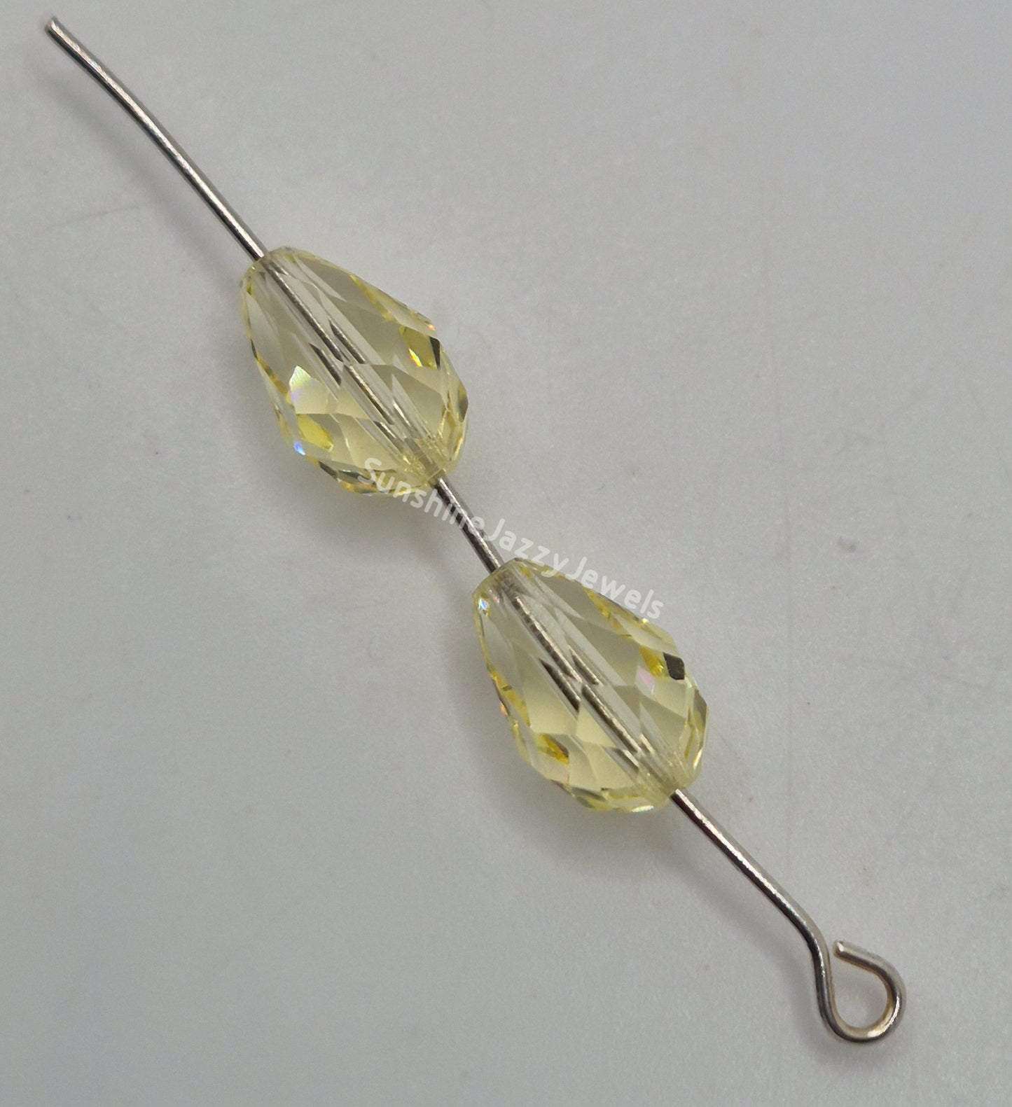 #5500 - 6pc Swarovski Crystal Jonquil 10x7mm Teardrop Beads; LAST ONE