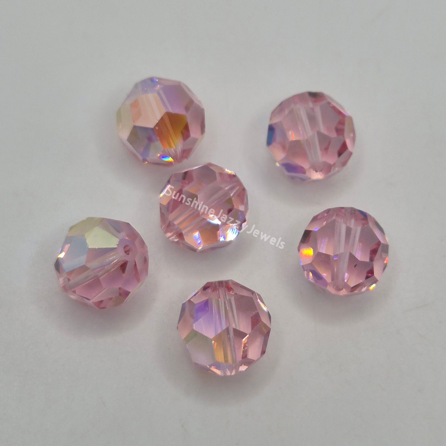 AMAZING DEAL! 6pc Swarovski Crystal Light Rose AB 13mm Round 5000 Beads