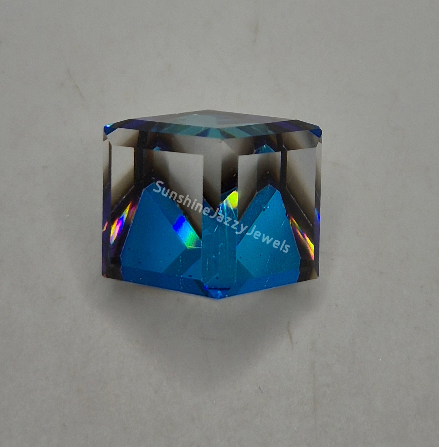 #4841 - Swarovski Crystal Bermuda Blue Cube Fancy Stone; Multiple Sizes