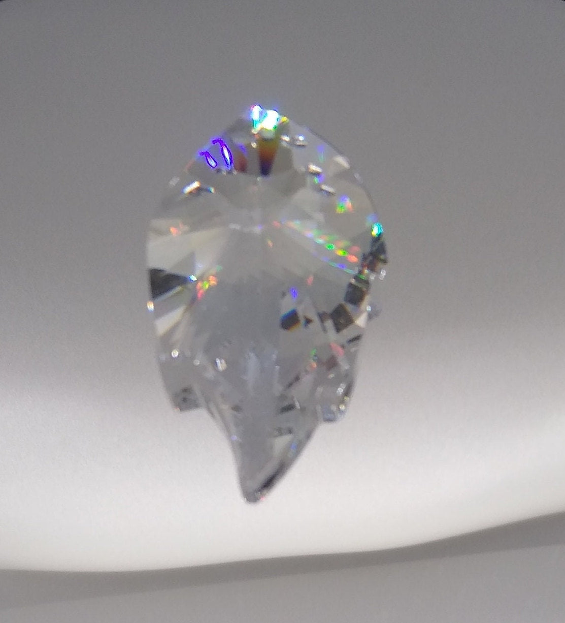 #8805 - Swarovski Crystal Clear 45mm Leaf Pendant