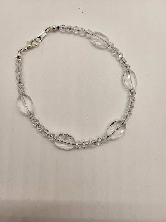 Bracelet/ Anklet - Swarovski Crystal Oval Beads; MULTIPLE COLOR CHOICES
