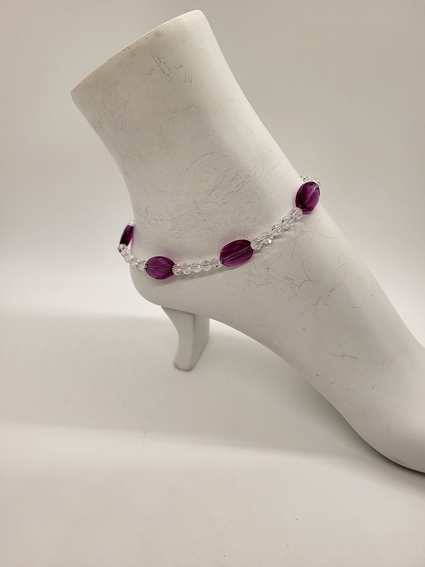 Bracelet/ Anklet - Swarovski Crystal Oval Beads; MULTIPLE COLOR CHOICES