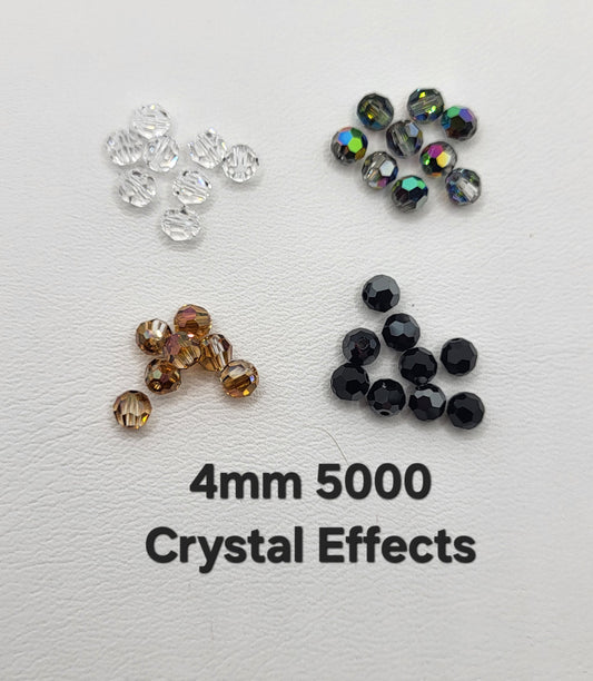#5000 - Swarovski Crystal 4mm Faceted Round Beads w/ Crystal Effect