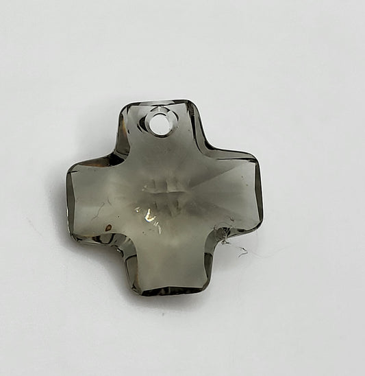 #6866 - Swarovski Crystal Black Diamond 20mm Chunky Cross Pendant; LAST ONE