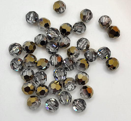 #5000 - Swarovski Crystal 6mm Faceted Round Beads w/ Crystal Effect; 12pc per pack
