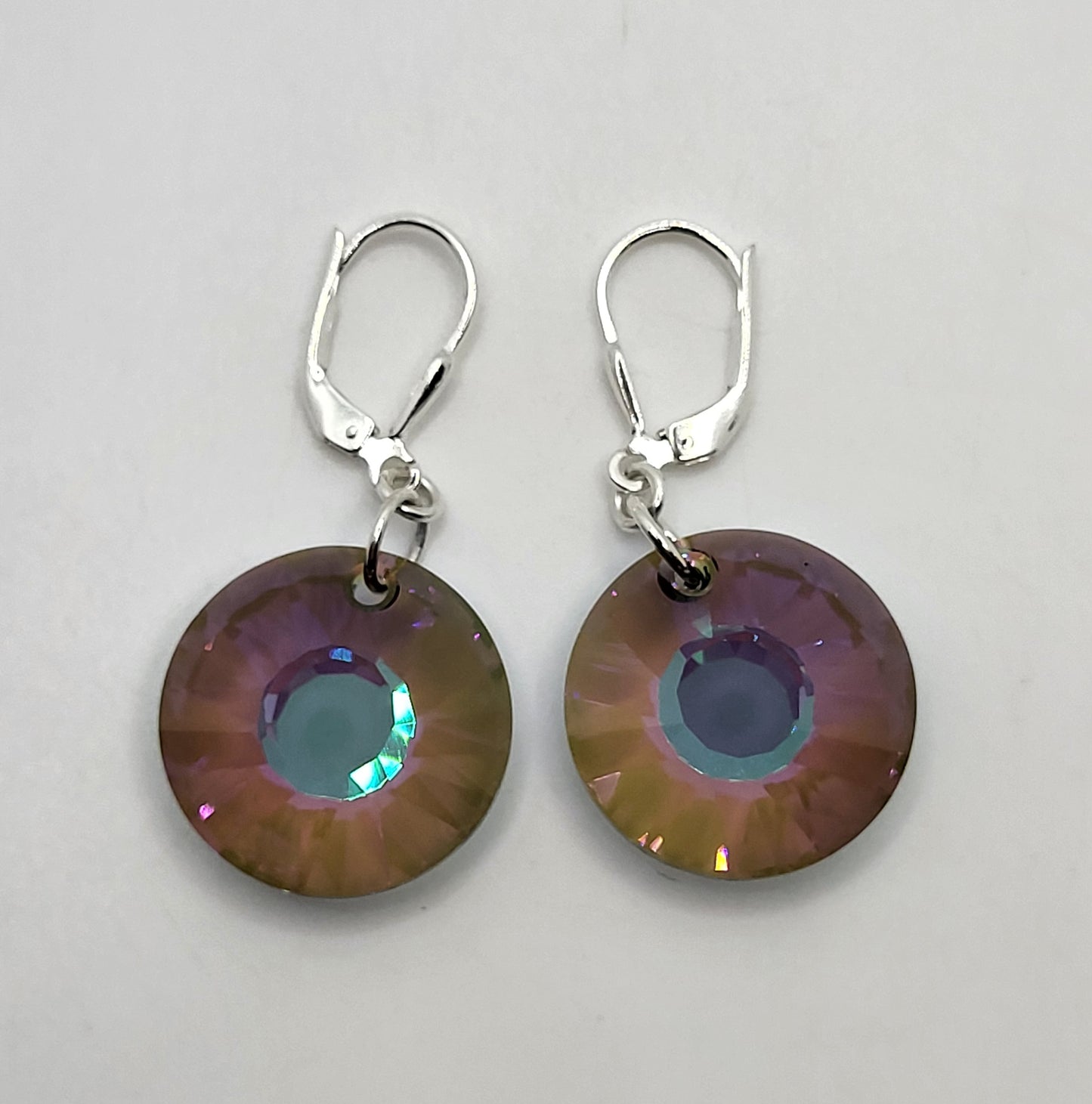 Sterling Silver Earrings - Swarovski Crystal Paradise Shine Sun Pendants