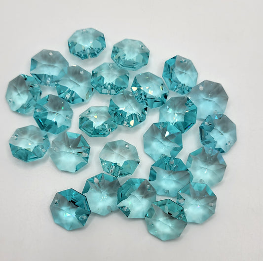 #8116 - 25pc Swarovski Crystal Antique Green 14mm 2 Hole Octagons