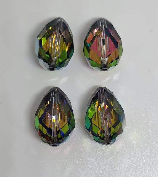 WEB EXCLUSIVE - #5500 - 4pc Swarovski Crystal Vitrail Medium 18x12mm Teardrop Beads
