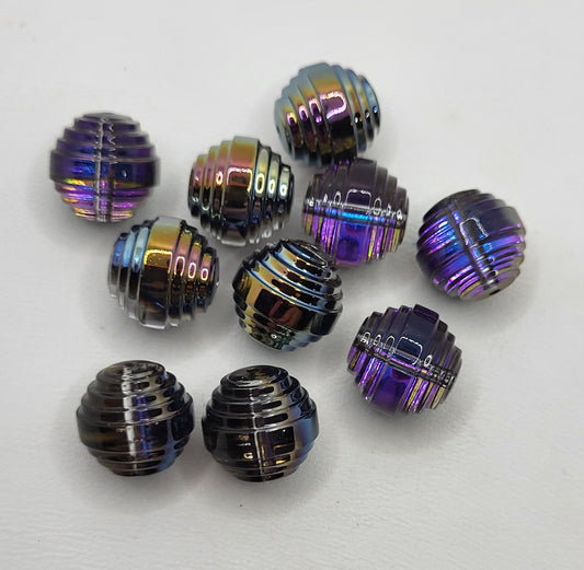 WEB EXCLUSIVE - 5030/4 - 6pc Swarovski Crystal Heliotrope 12mm Art Deco Beads