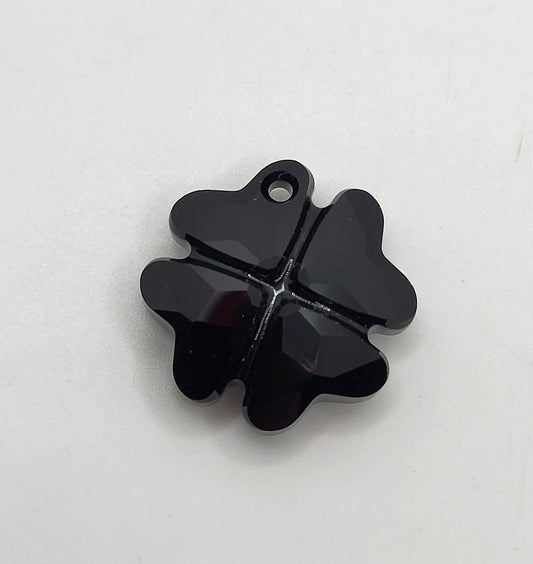 #6764 - Swarovski Crystal Jet Black 19mm Clover Pendant; LAST ONE