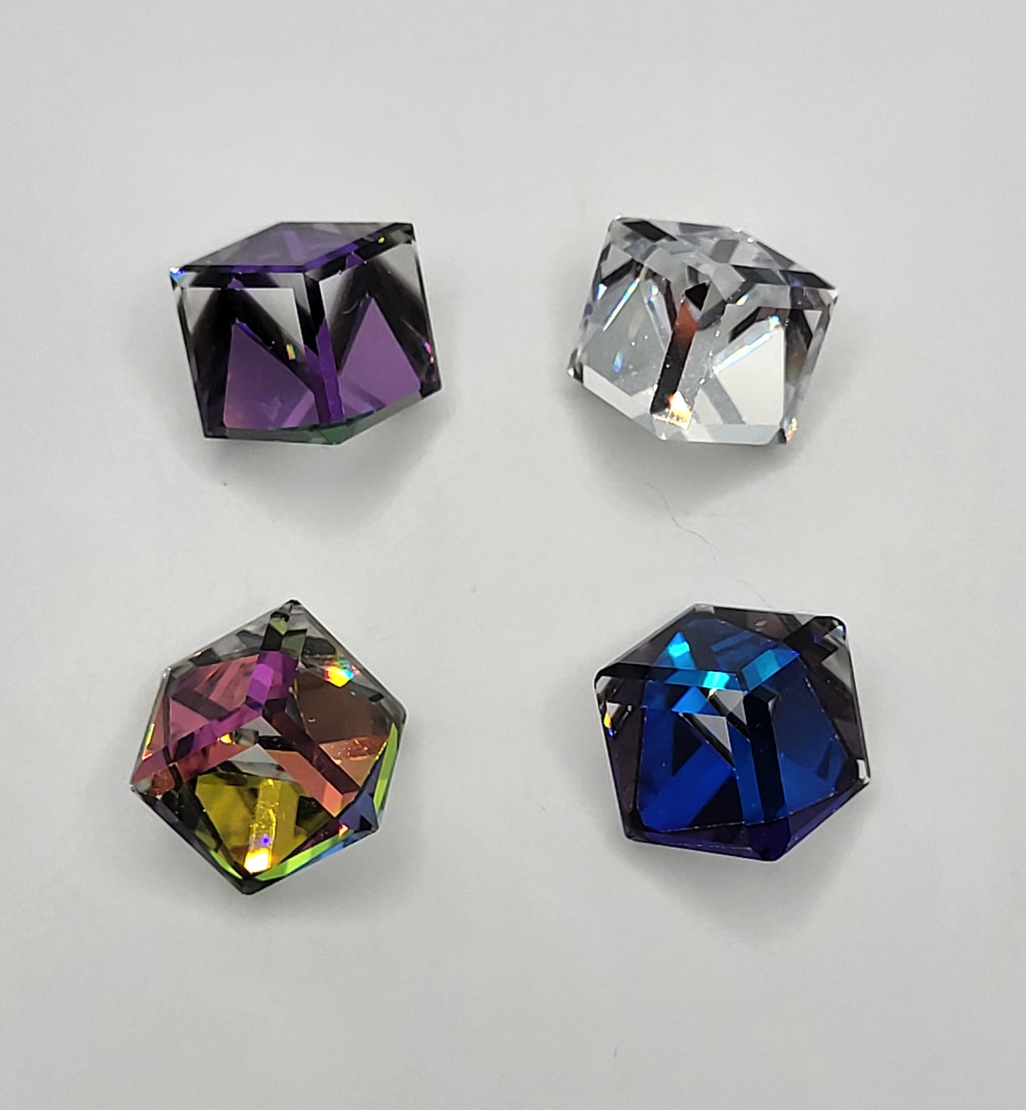 #4841 - Swarovski Crystal 3/4 Flatback Cube Fancy Stone; Multiple Colors & Sizes