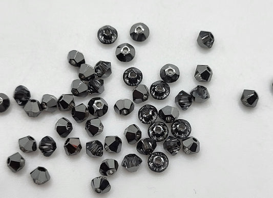 #5301 - 48pc Swarovski Crystal Silver Night 3mm Bicone Beads; LAST ONE
