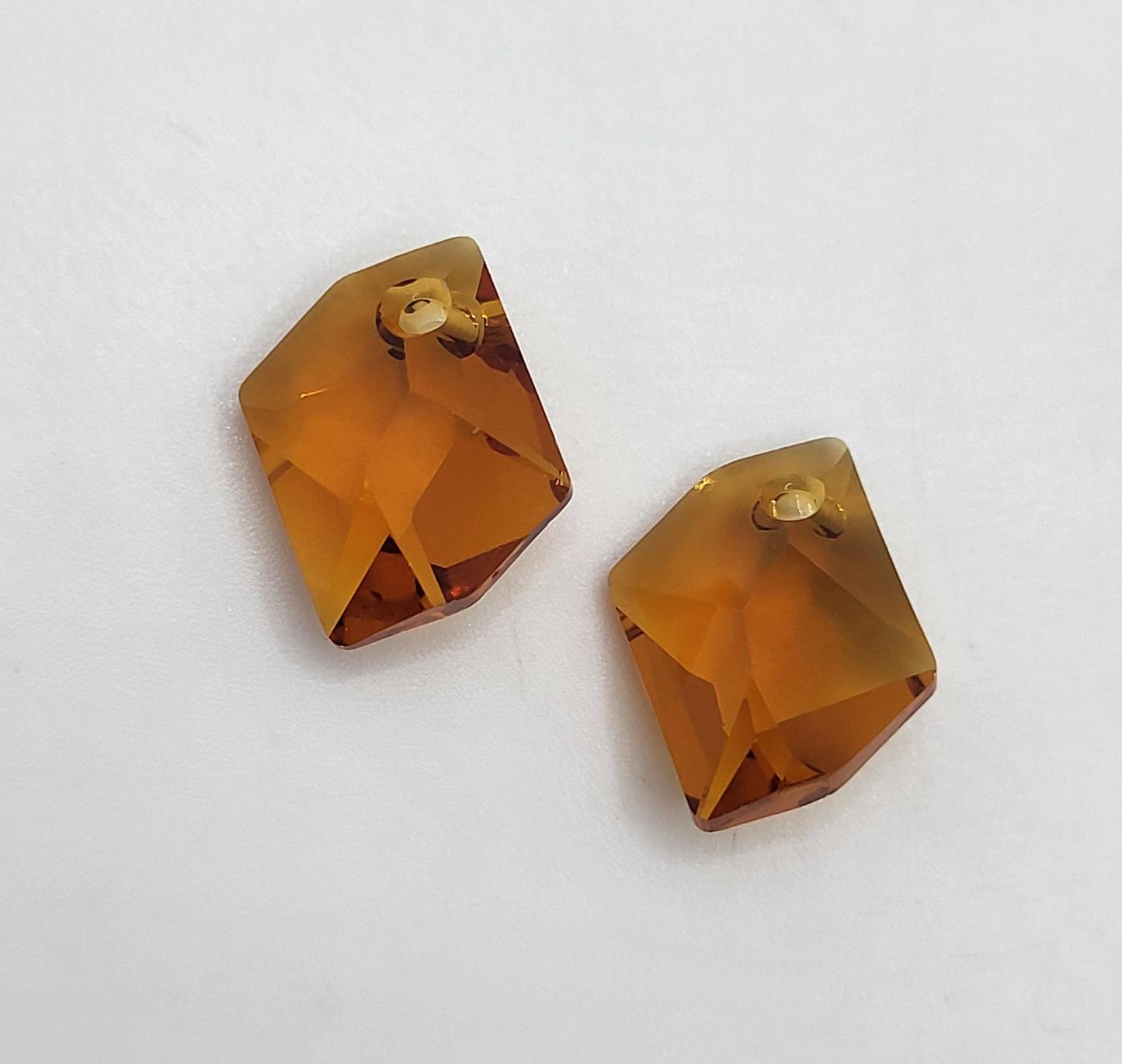 #6680 - 2pc Swarovski Crystal Topaz 14mm Cosmic Pendants; LAST ONE