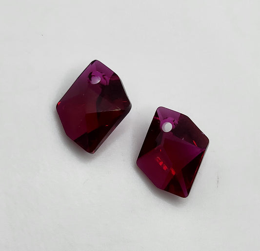 #6680 - 2pc Swarovski Crystal Ruby 14mm Cosmic Pendants; LAST ONE