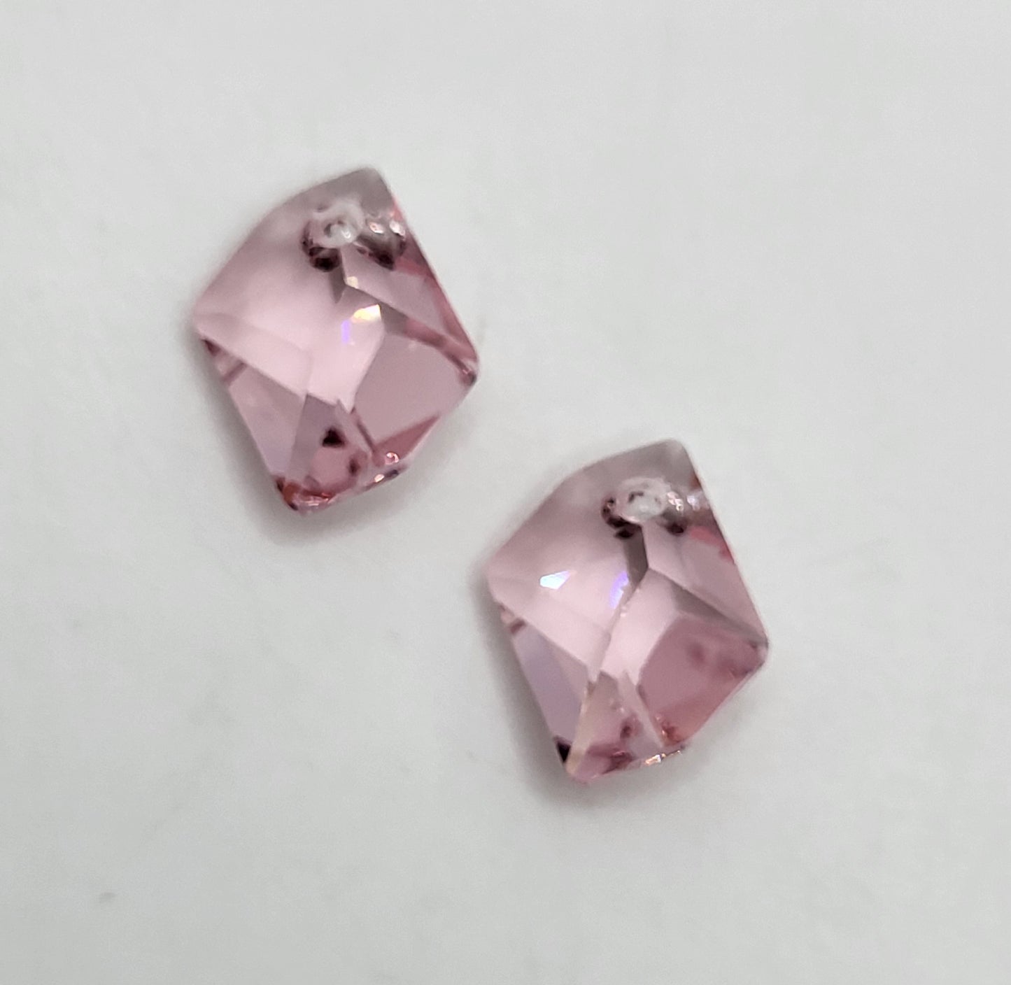 #6680 - 2pc Swarovski Crystal Light Rose 14mm Cosmic Pendants; LAST ONE