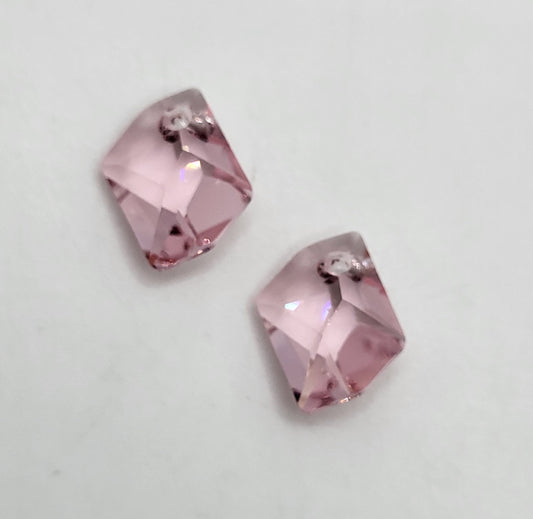 #6680 - 2pc Swarovski Crystal Light Rose 14mm Cosmic Pendants; LAST ONE