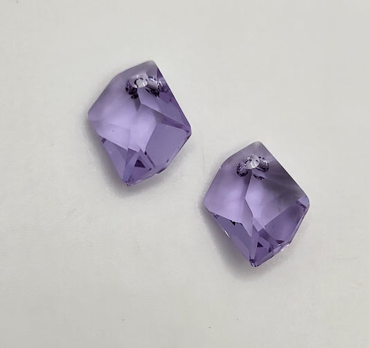 #6680 - 2pc Swarovski Crystal Violet 14mm Cosmic Pendants; LAST ONE