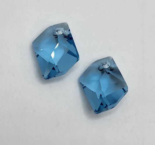 #6680 - 2pc Swarovski Crystal Aquamarine 14mm Cosmic Pendants; LAST ONE
