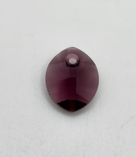 #6734 - Swarovski Crystal Amethyst 14mm Pure Leaf Pendant; LAST ONE
