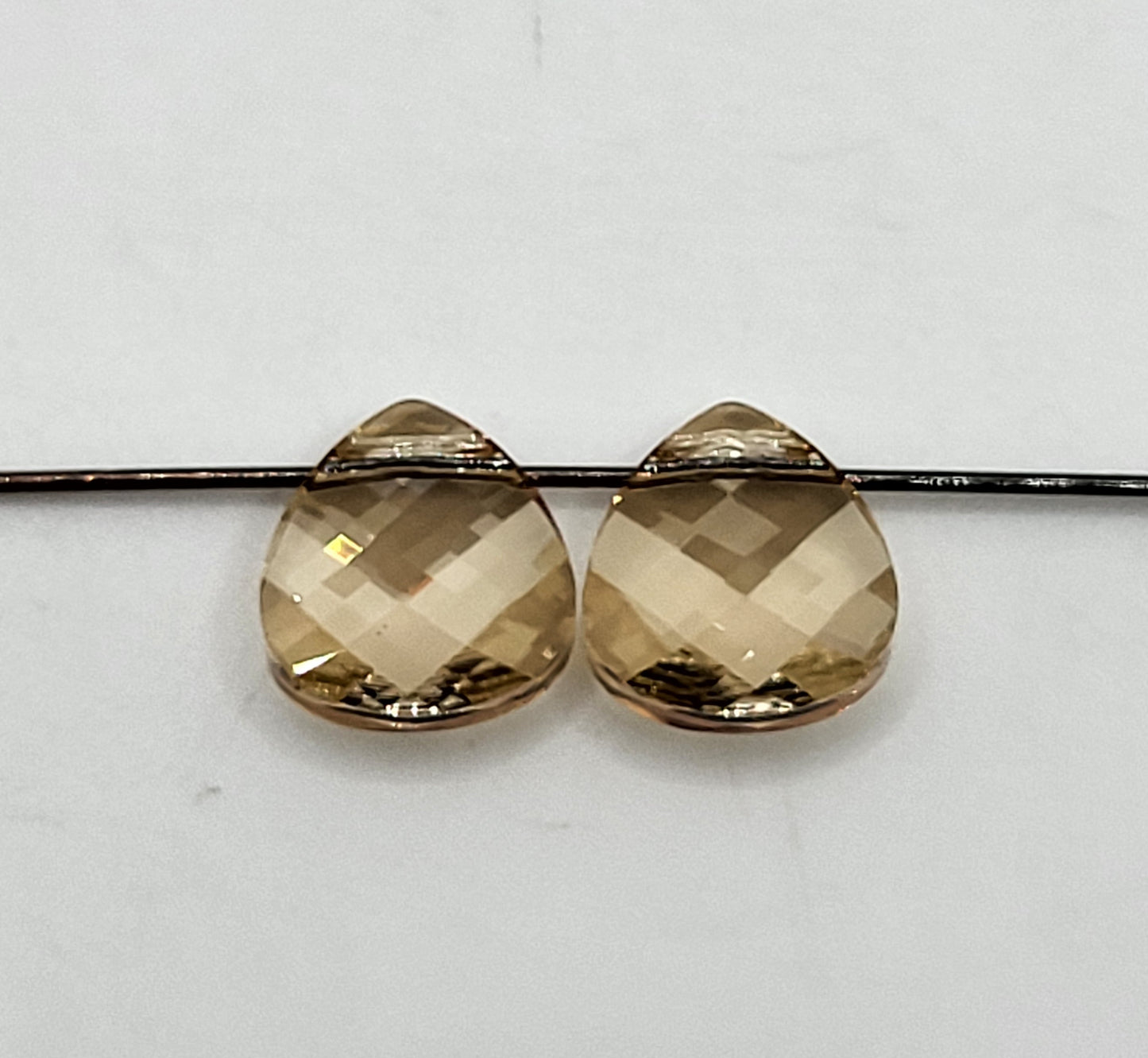 #6012 - 2pc Swarovski Crystal Golden Shadow 11x10 Flat Briolette Pendants; LAST ONE