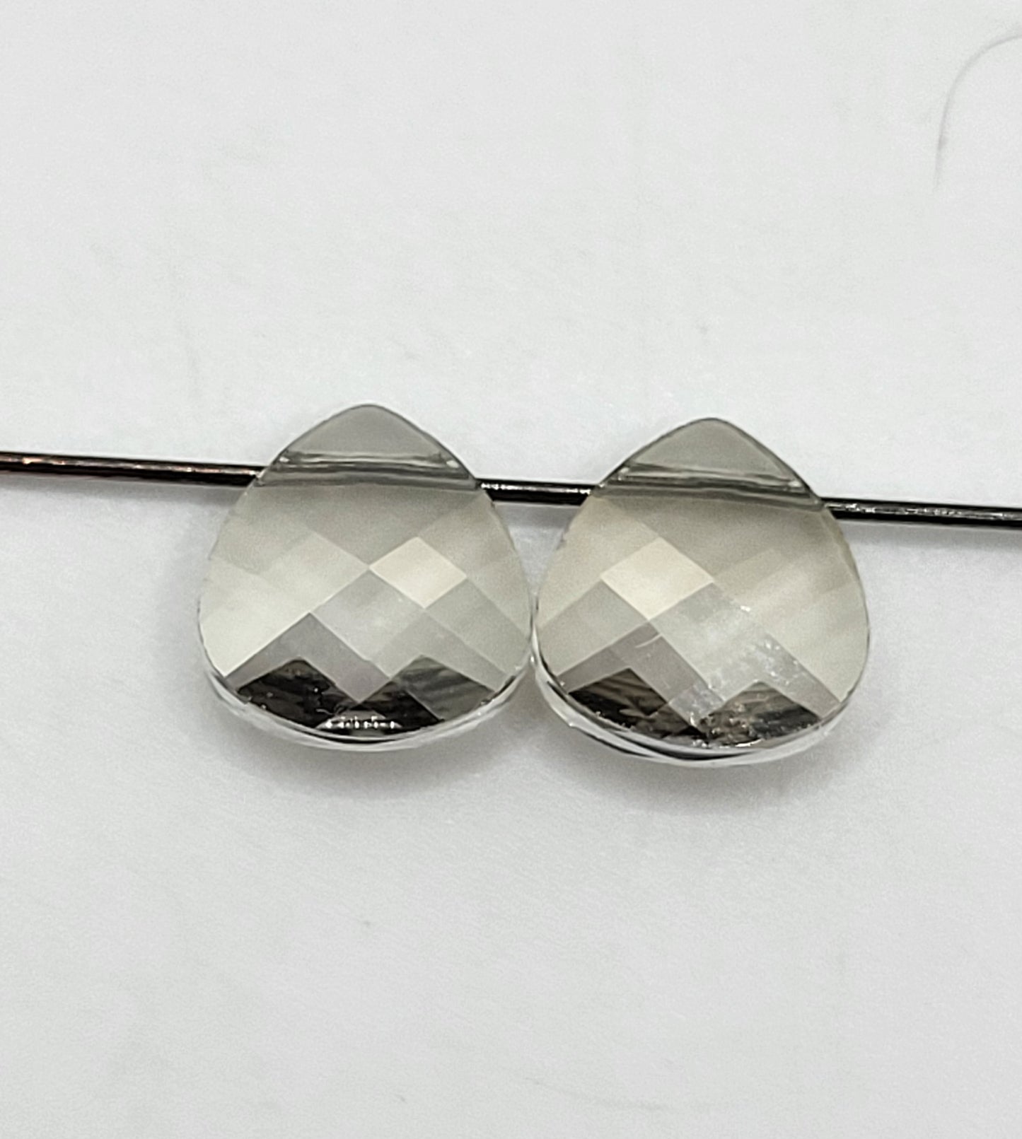 #6012 - 2pc Swarovski Crystal Silver Shade 11x10 Flat Briolette Pendants; LAST ONE